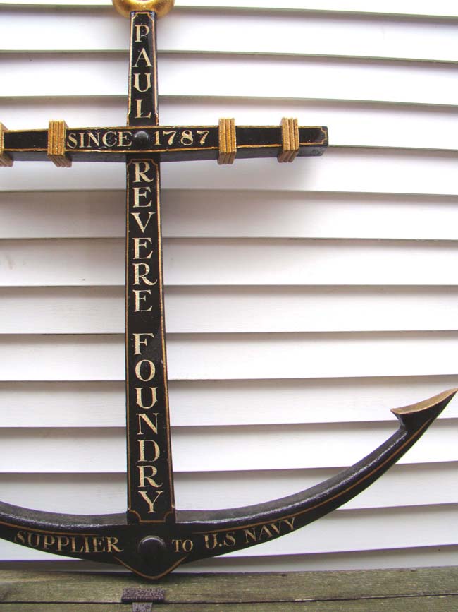 A Trade Sign in the form of an Anchor inscribed "PAUL REVERE FOUNDRY Since 1787 Supplier to U.S. Navy" — image 3